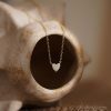 Minimalist Pave Heart Necklace Sterling Silver Pendant Tiny