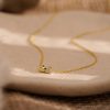 Tiny Double Heart Necklace 14k Gold Pave Minimalist